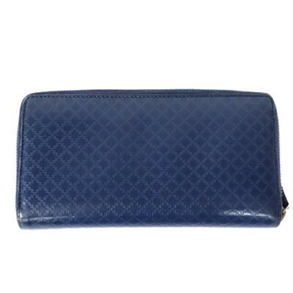 GUCCI Zip Wallet Leather Blue - Picture 1 of 6